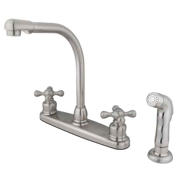 Victorian Centerset Kitchen Faucet, Brushed Nickel